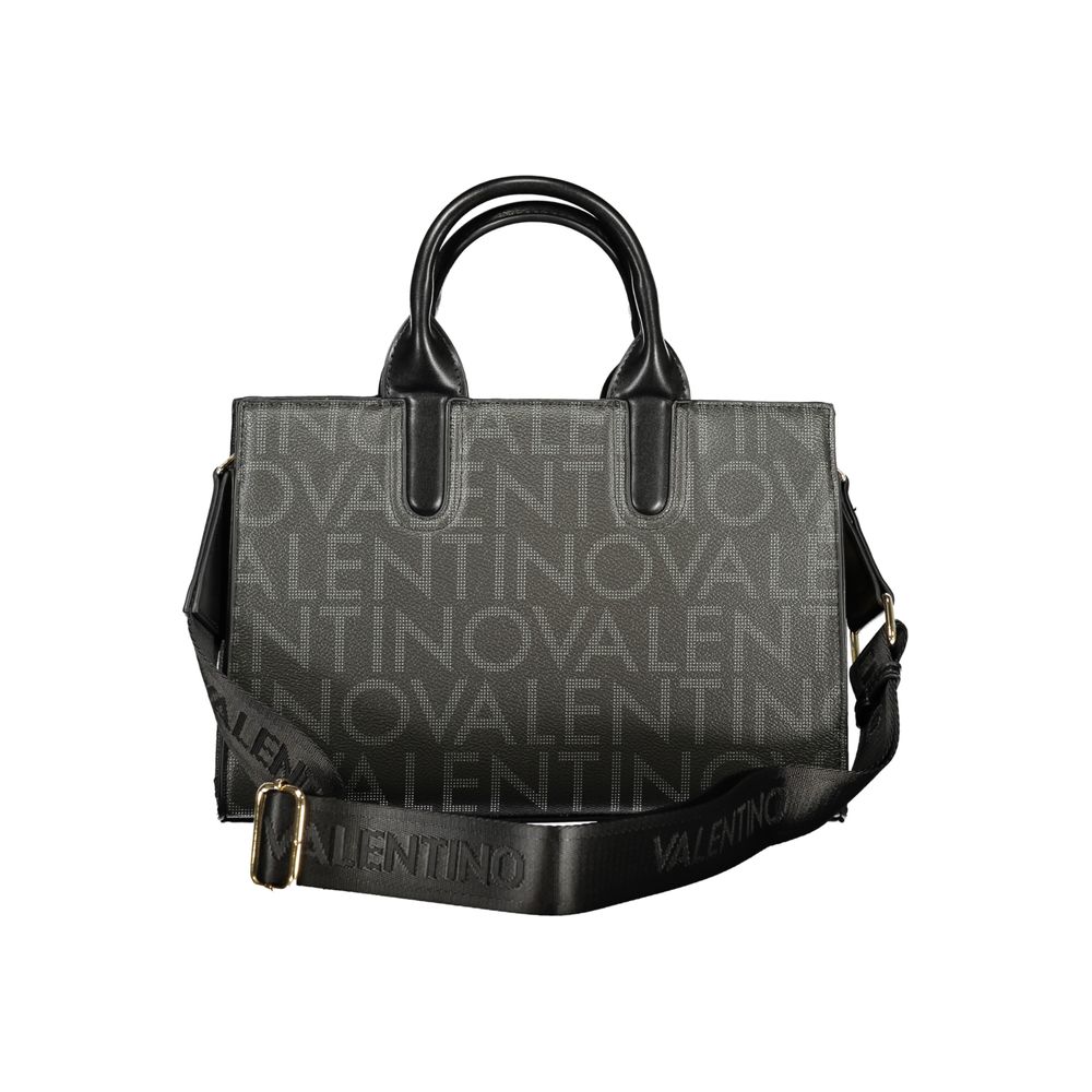 Black Polyurethane Women Handbag - ventzia