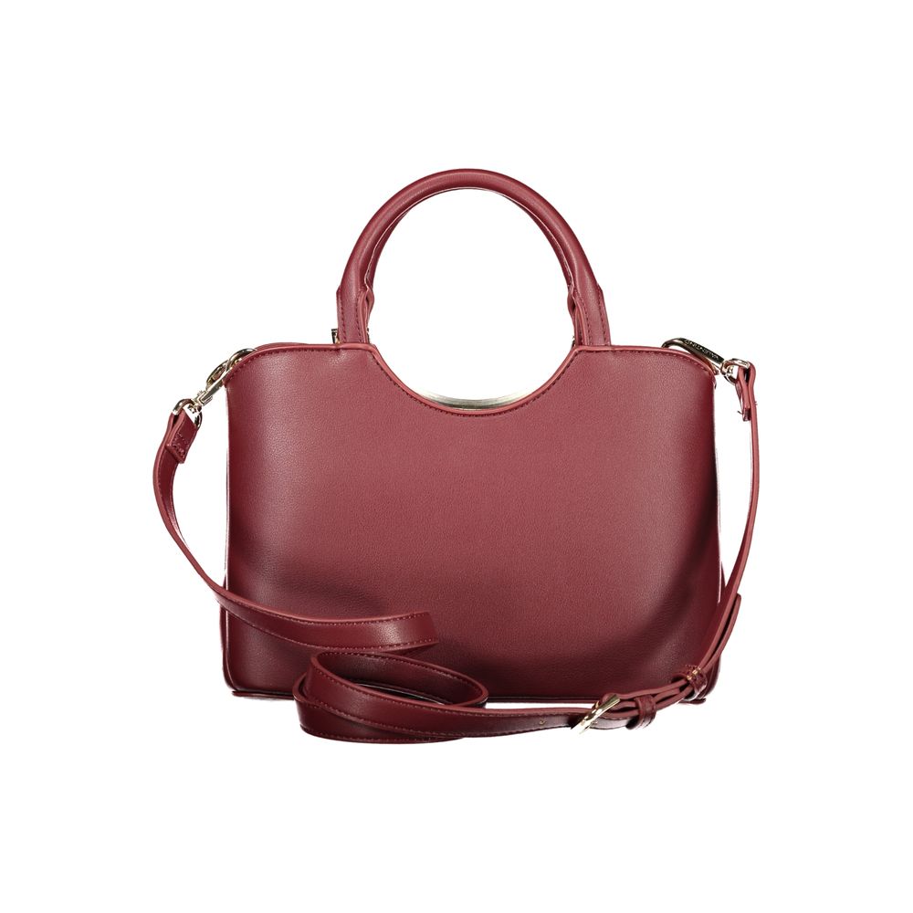Red Polyurethane Women Handbag - ventzia