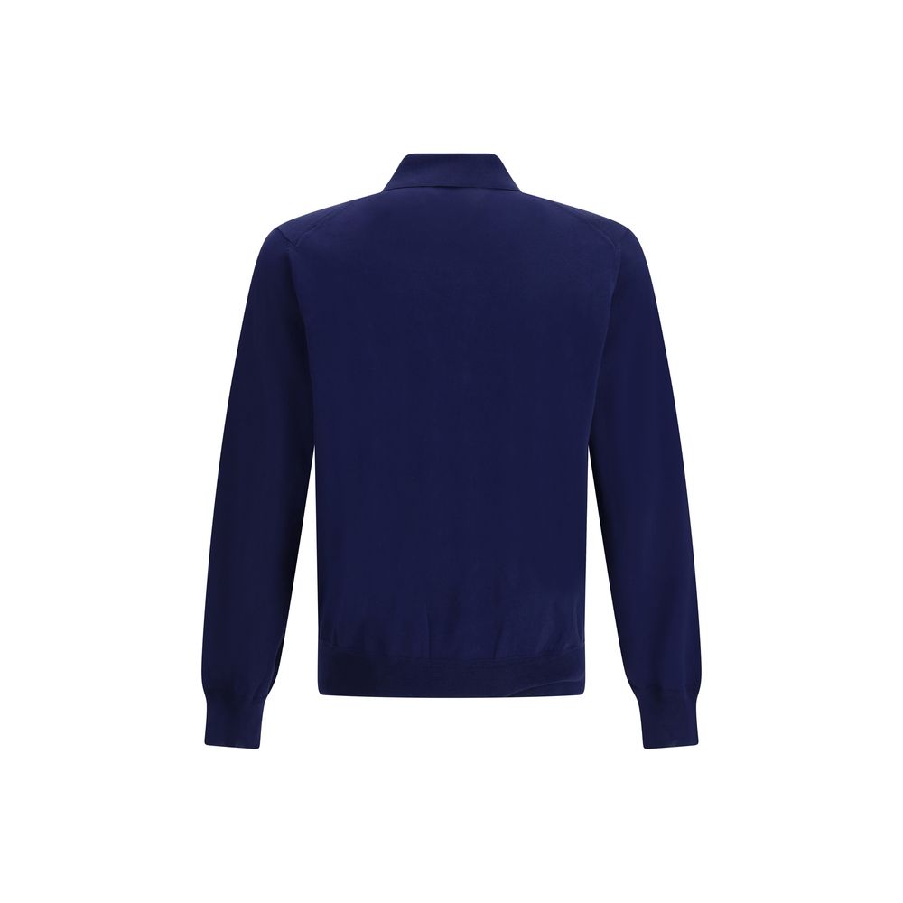 Blue Cotton Polo Shirt - ventzia
