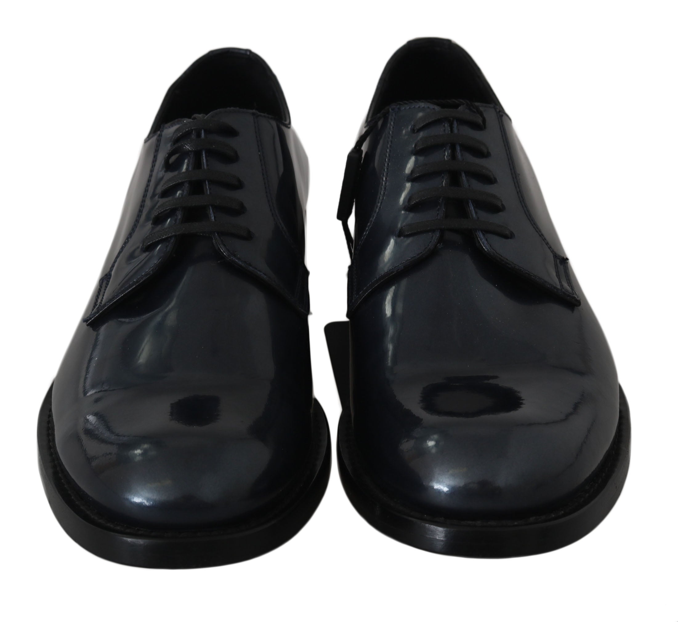 Elegant Blue Leather Derby Dress Shoes - ventzia