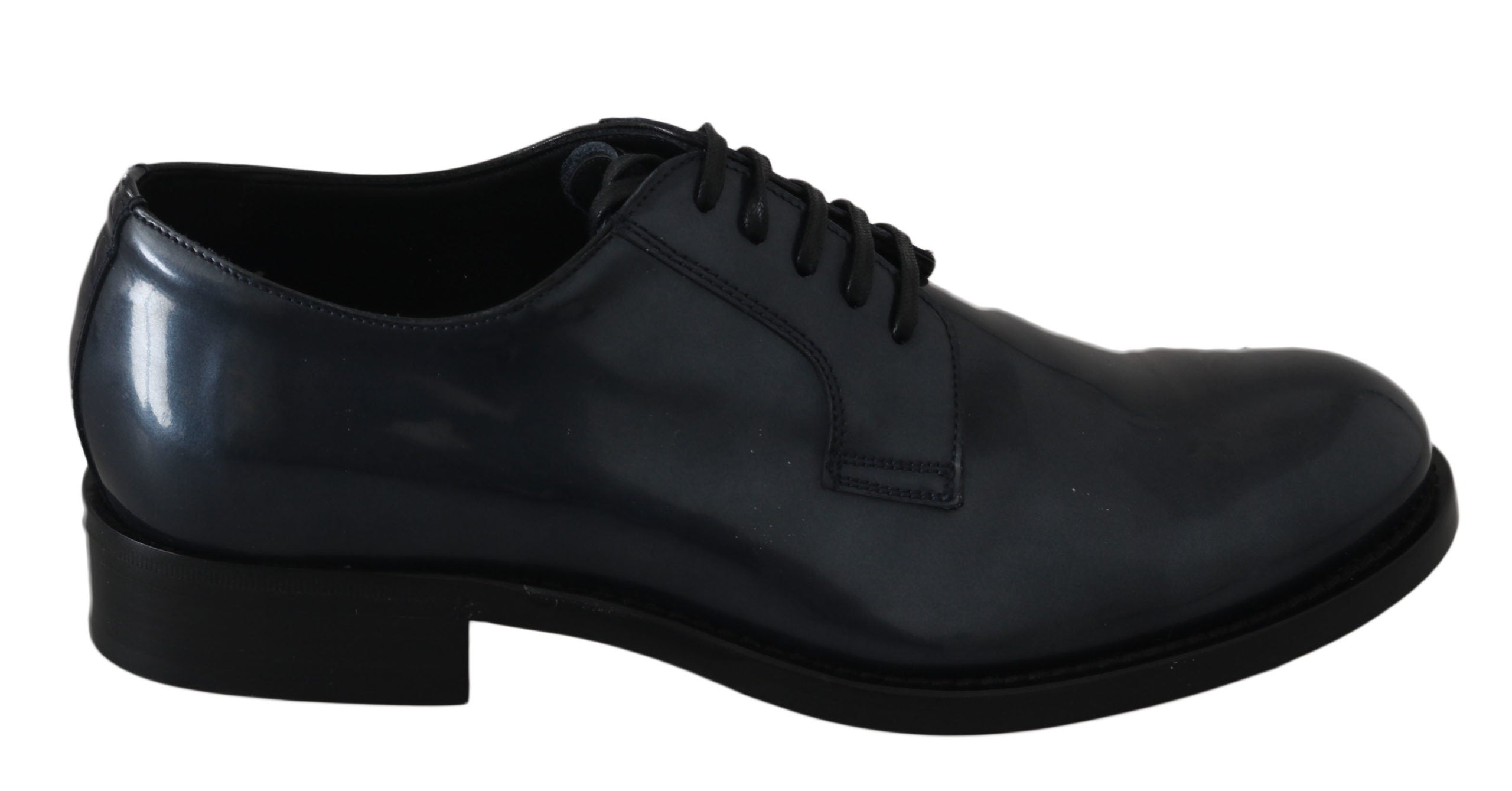 Elegant Blue Leather Derby Dress Shoes - ventzia