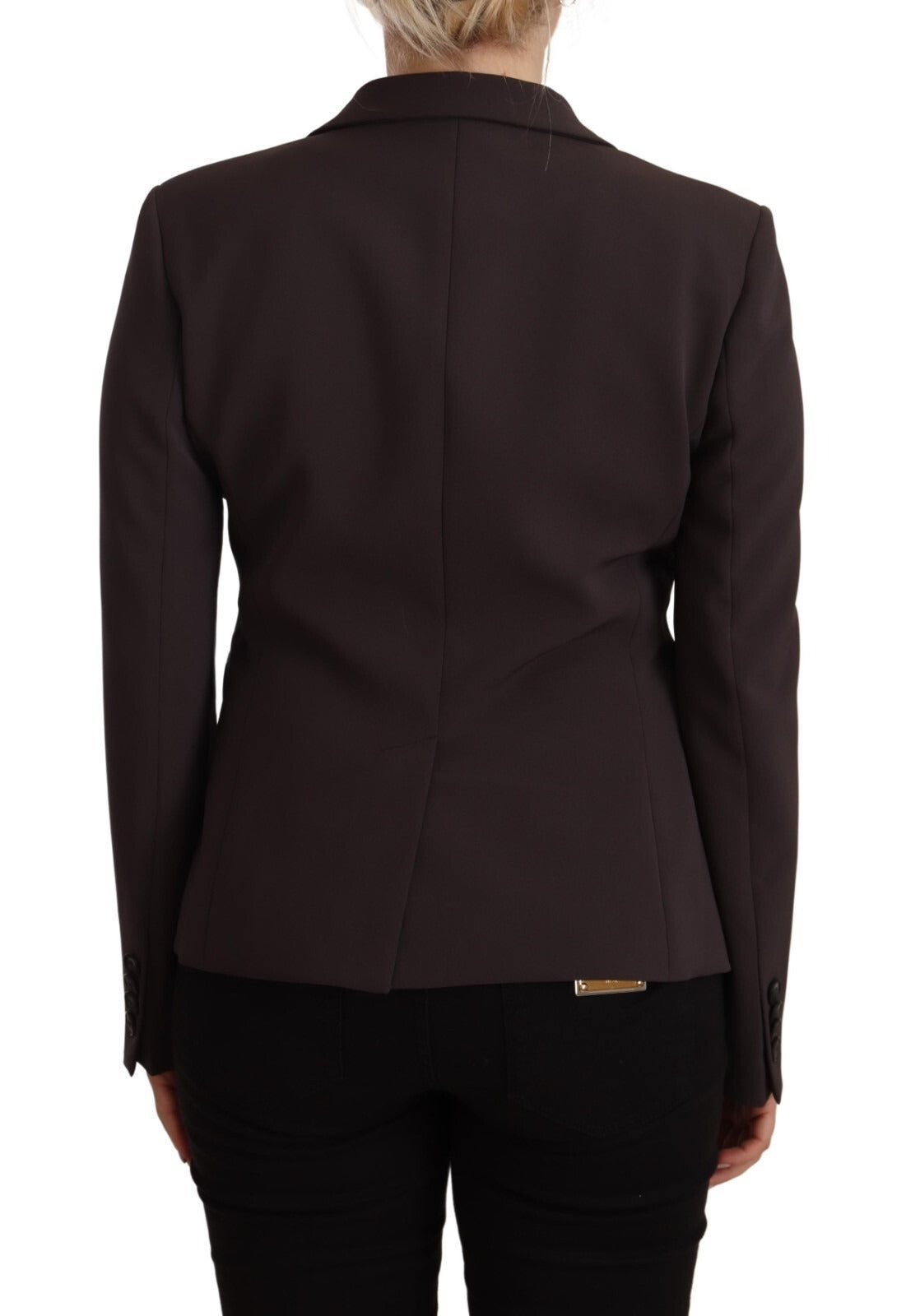 Brown Long Sleeve Single Breasted Women Jacket Blazer - ventzia