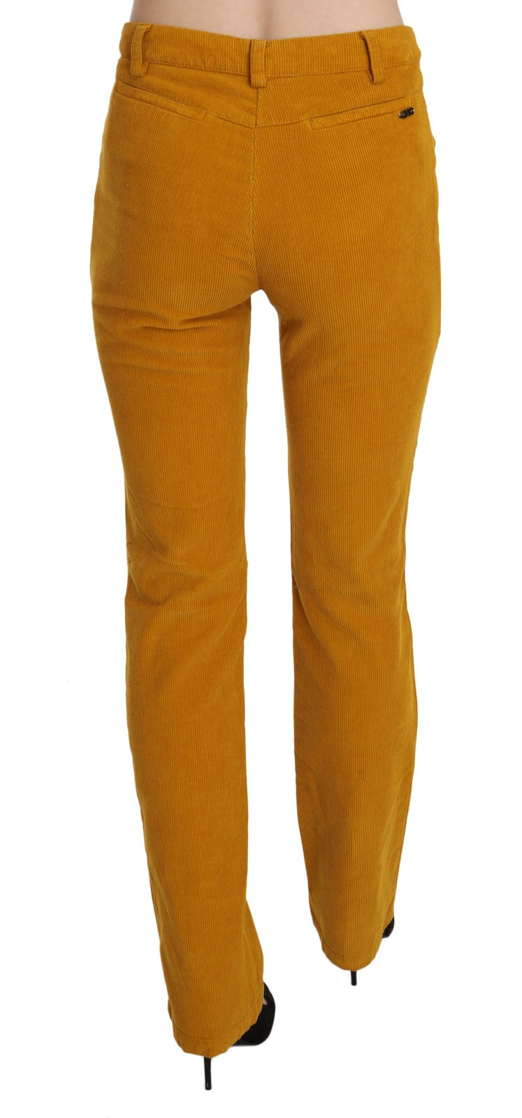 Orange High Waist Straight Trouser Pants - ventzia