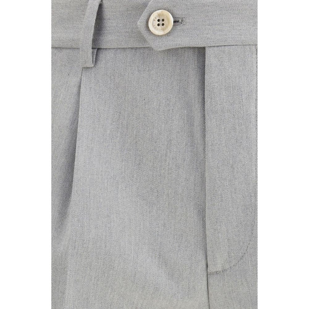 Gray Wool Casual Pants - ventzia