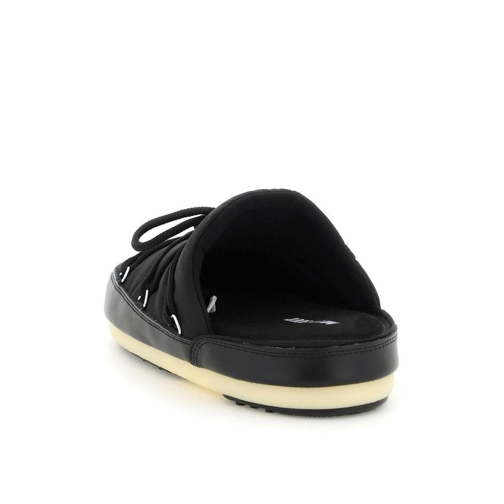 Black Nylon Mules