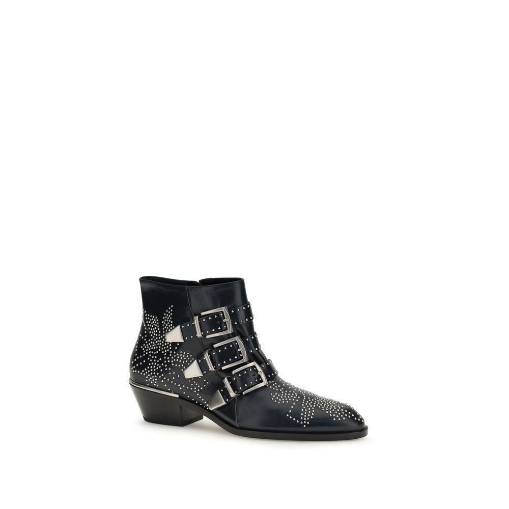 Black Calf Leather Bos Taurus Lace-Up Boots - ventzia