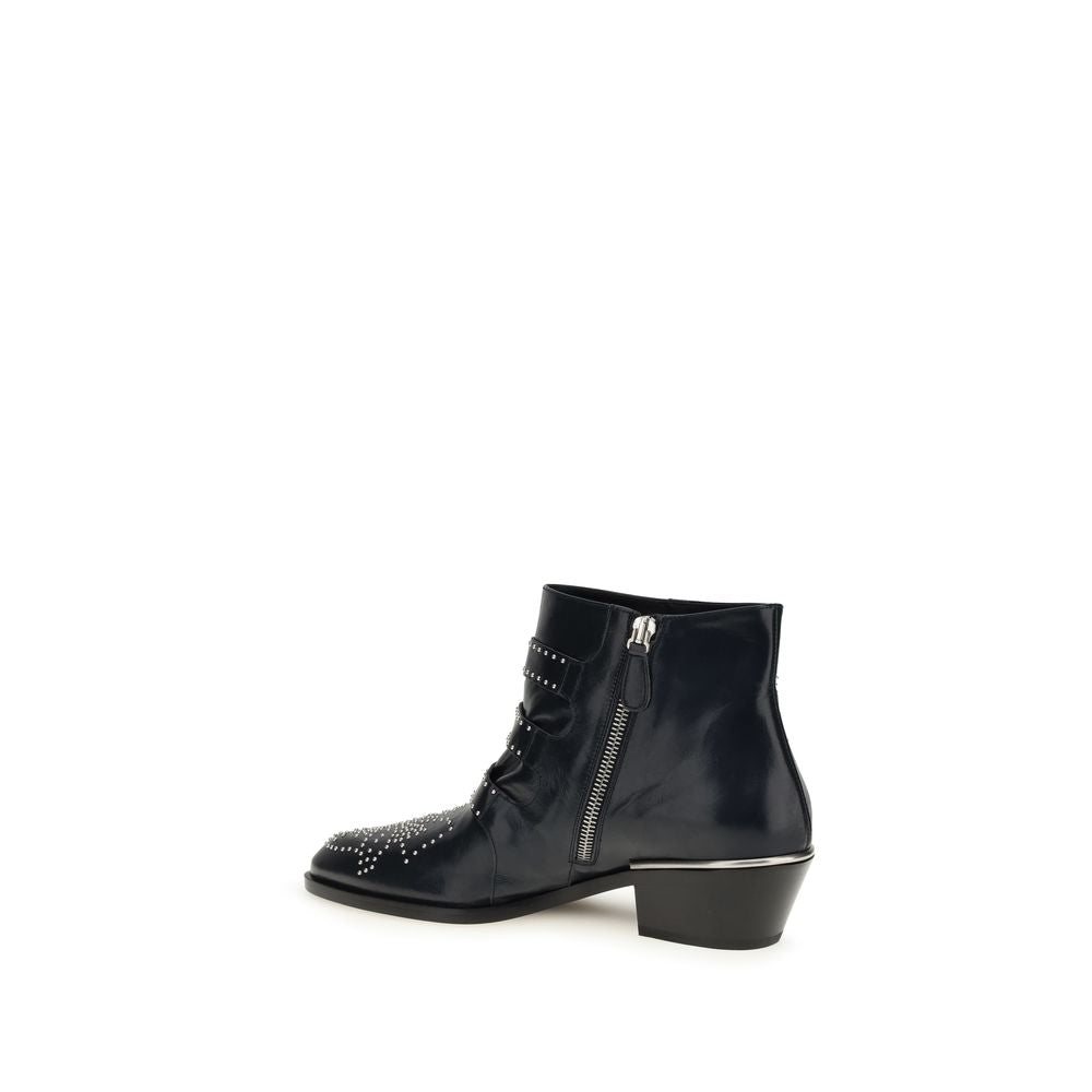 Black Calf Leather Bos Taurus Lace-Up Boots - ventzia