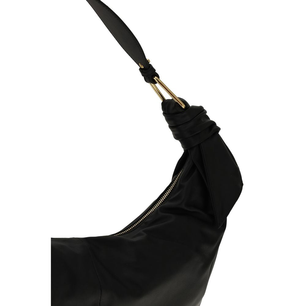 Black Calf Leather Bos Taurus Shoulder Bag - ventzia