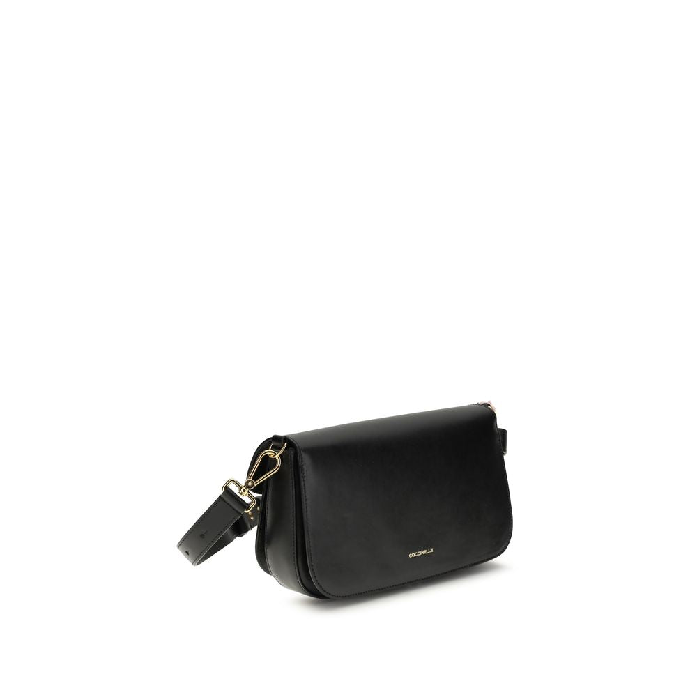 Black Calf Leather Bos Taurus Shoulder Bag - ventzia