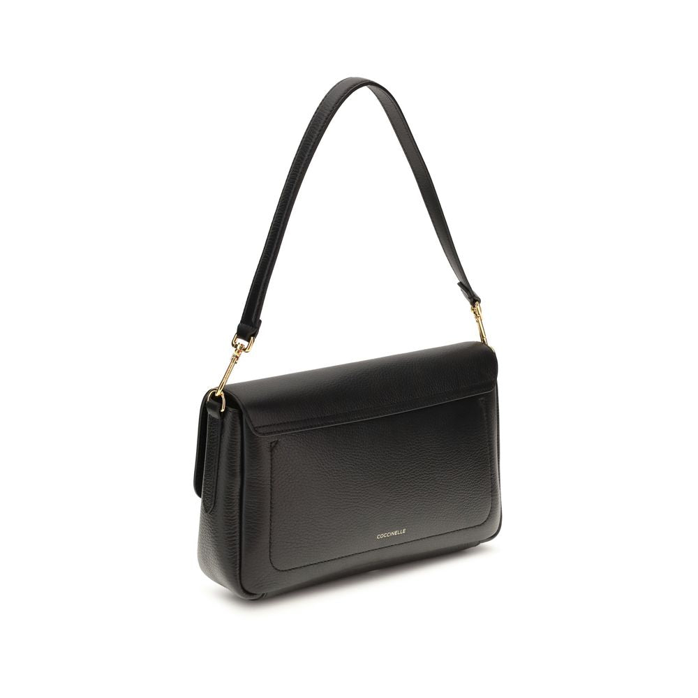 Black Calf Leather Bos Taurus Shoulder Bag - ventzia