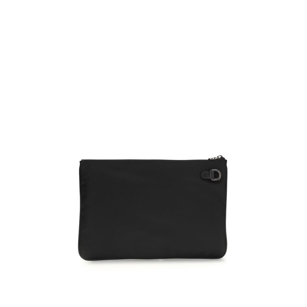 Black Nylon Clutch Bag - ventzia