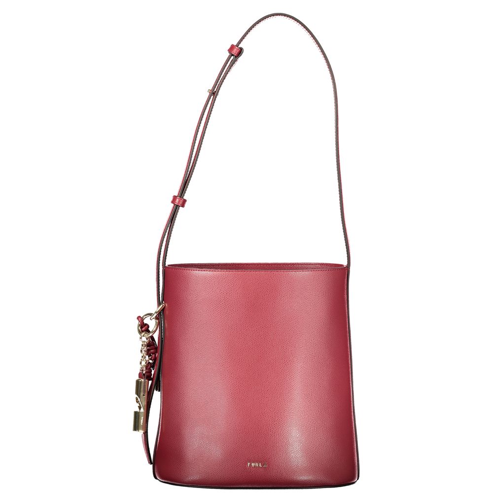 Rosso Leather Woman Bucket Bag - ventzia