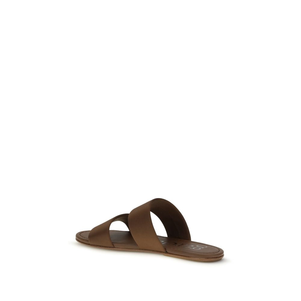 Brown Silk Sandals - ventzia