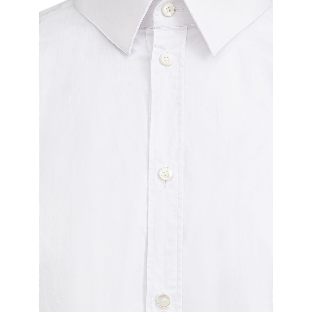 White Cotton Dress Shirt - ventzia