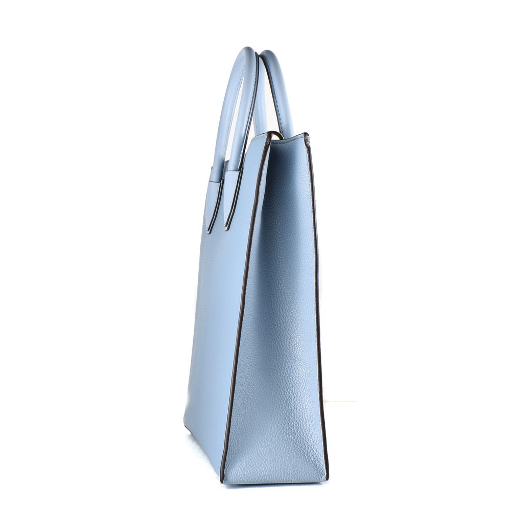 Blue Leather Handbag - ventzia