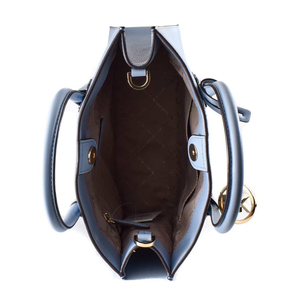 Blue Leather Handbag - ventzia