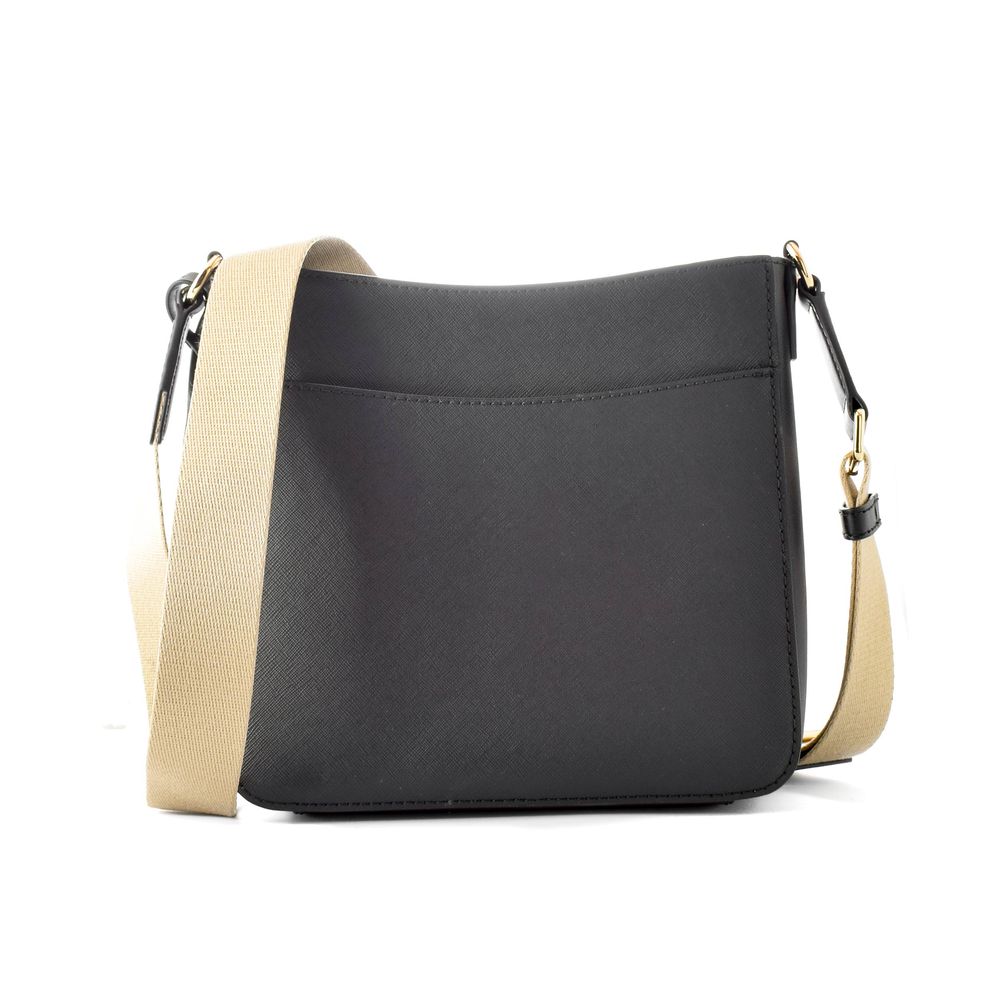 Black Canvas Crossbody Bag - ventzia