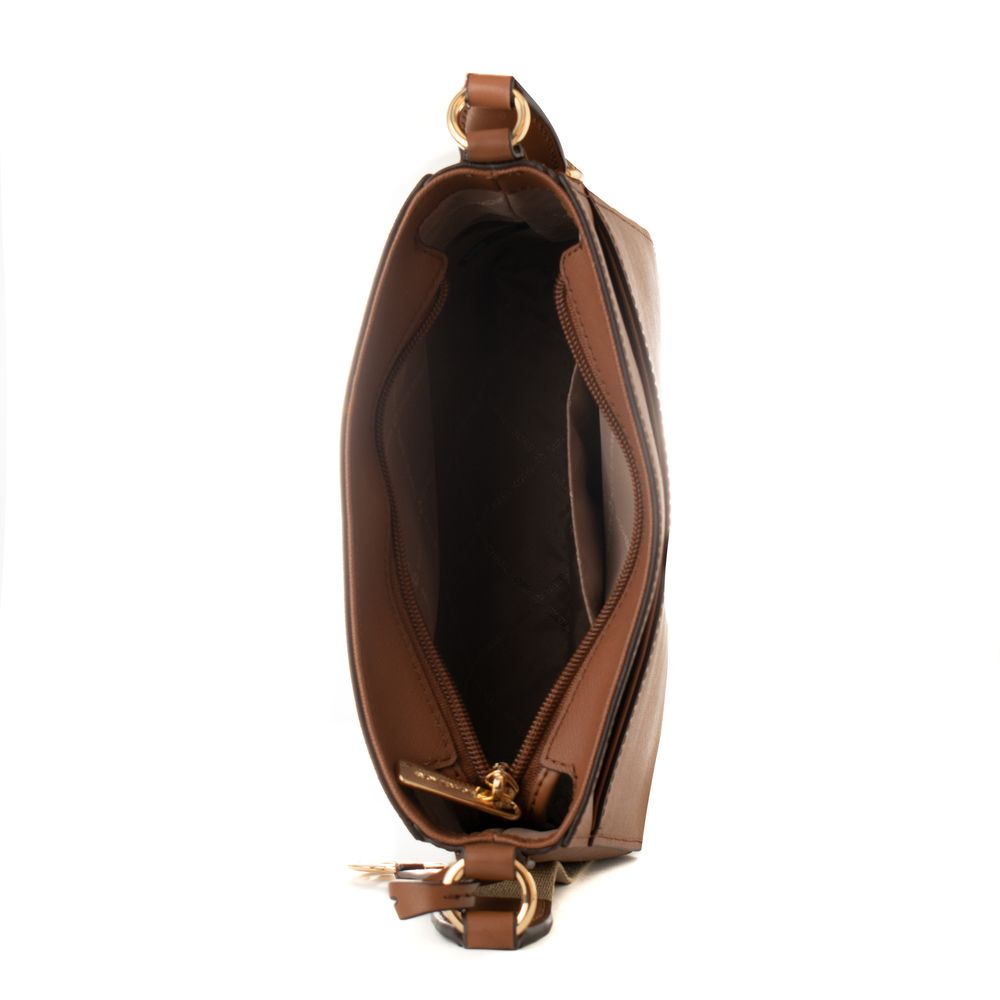 Brown Canvas Crossbody Bag - ventzia