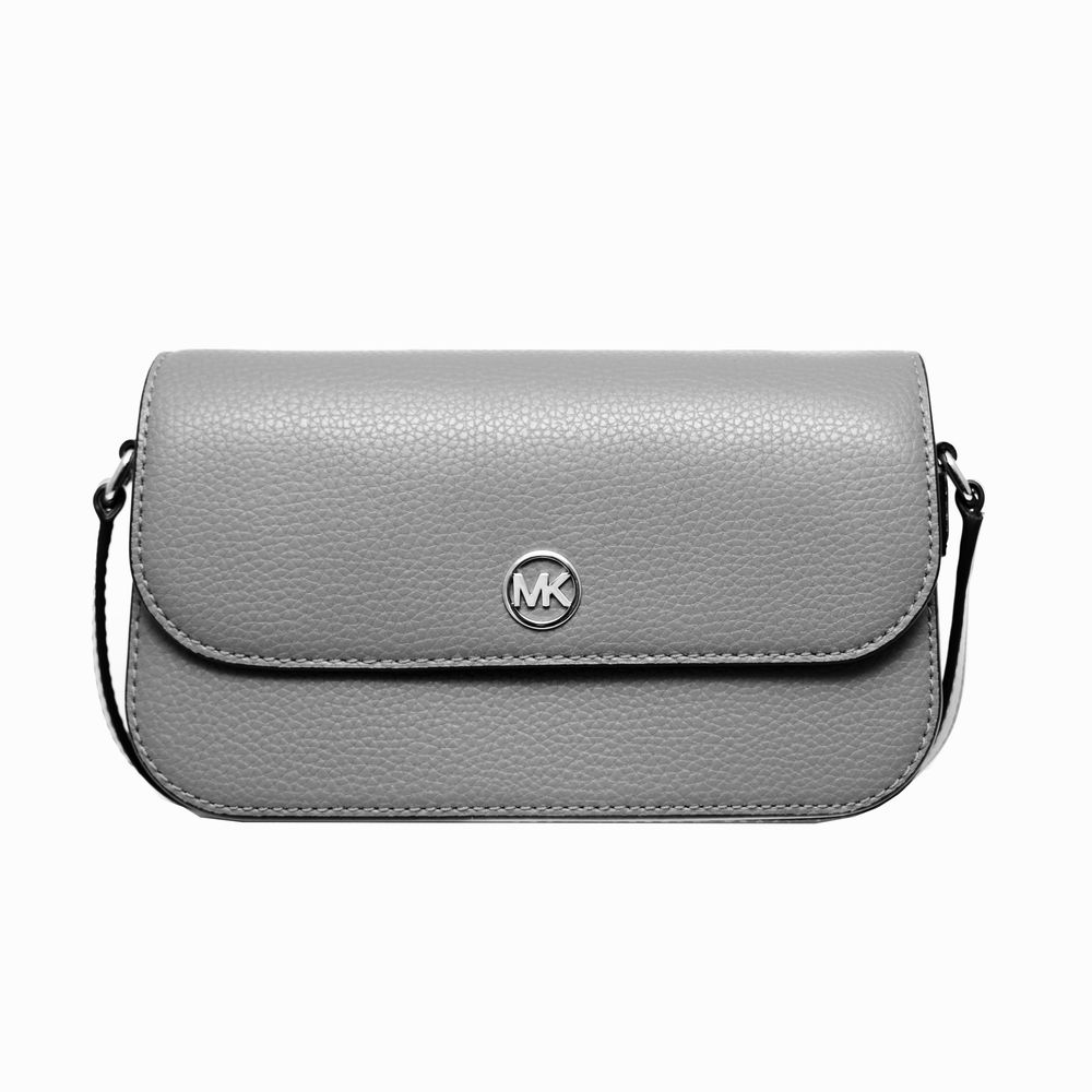 Gray Leather Crossbody Bag - ventzia