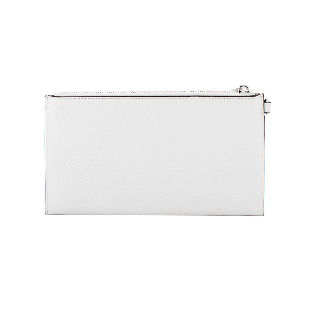 White Leather Clutch Bag - ventzia