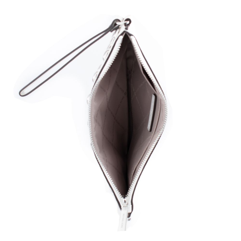 White Leather Clutch Bag - ventzia