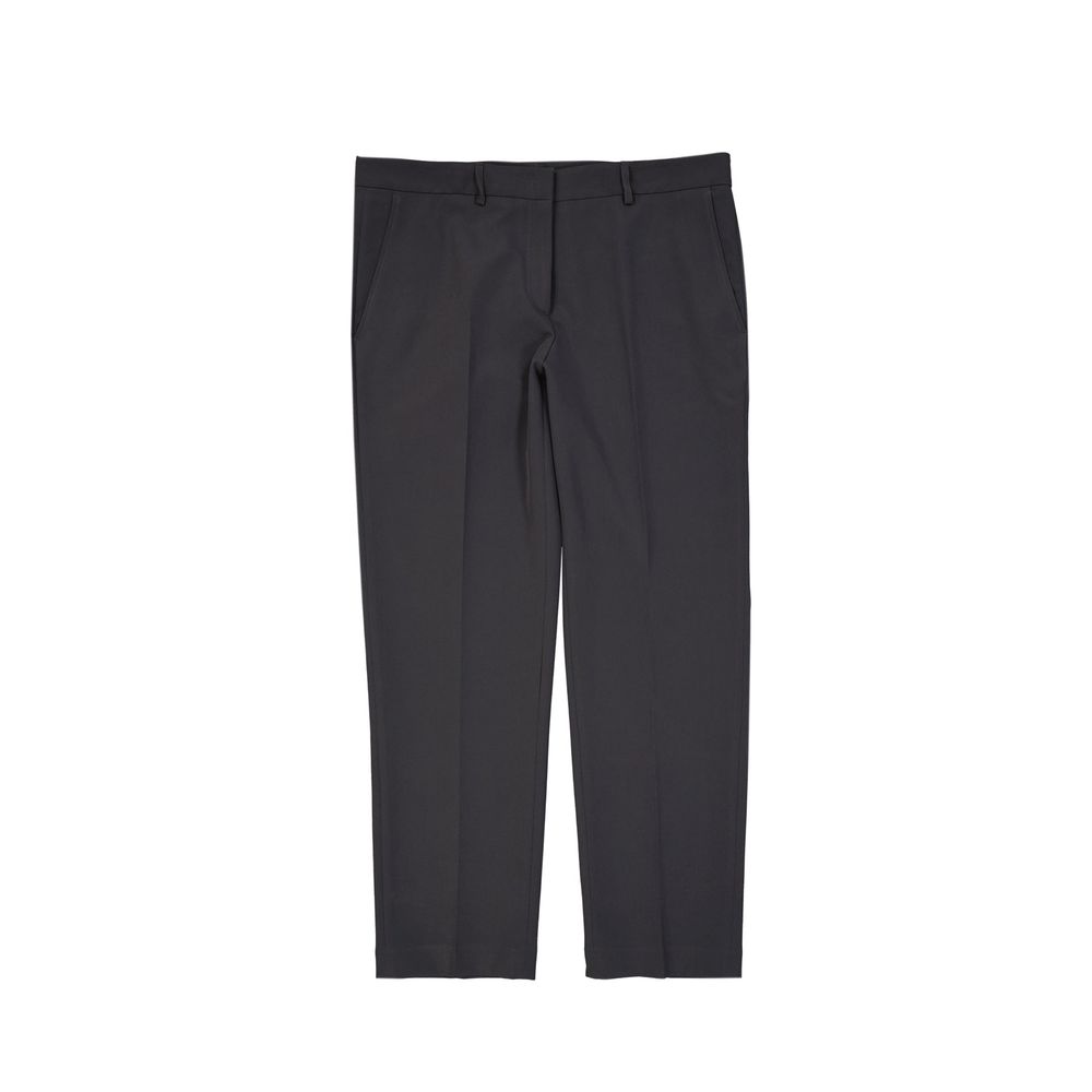 Gray Elastane Cropped Pants - ventzia