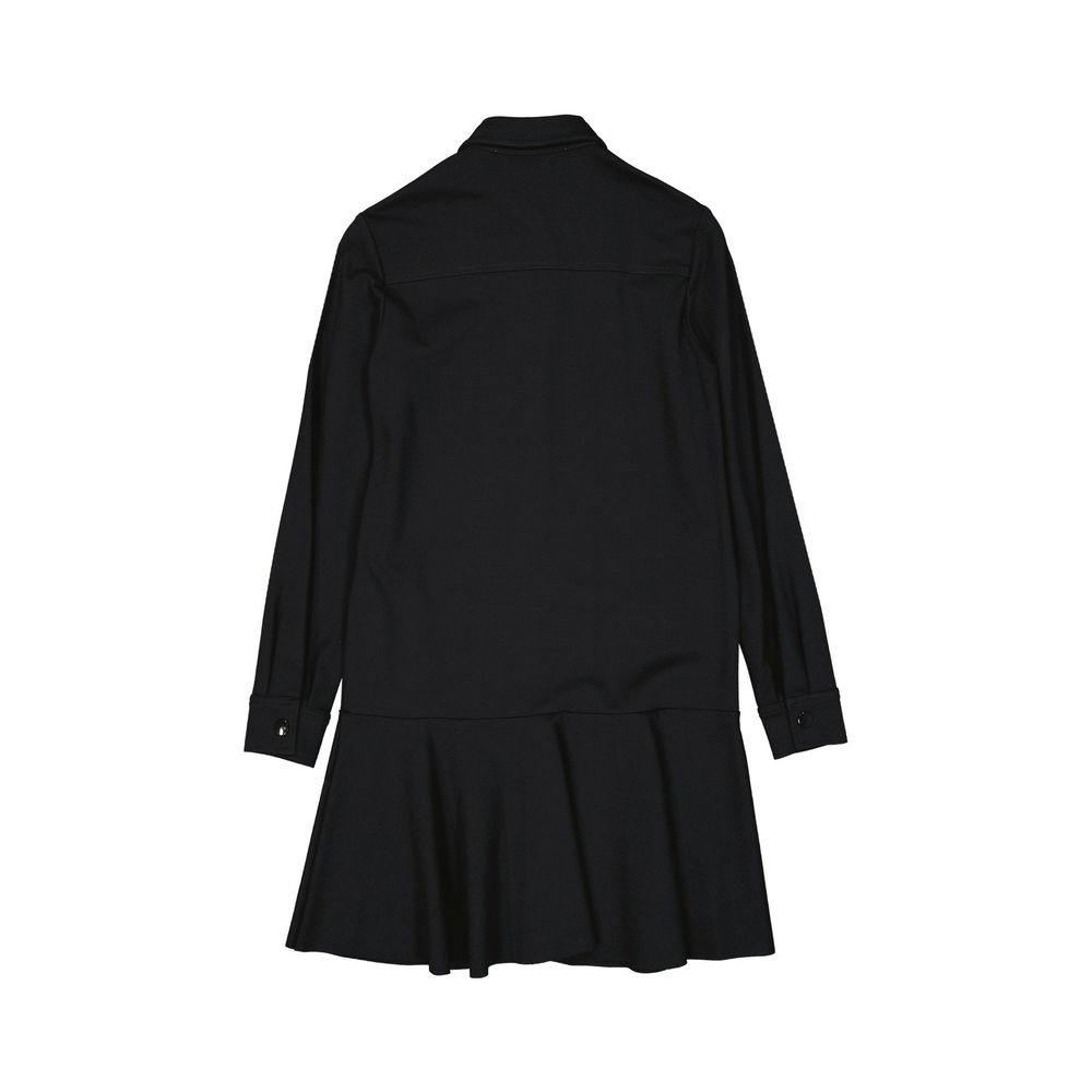 Black Elastane Casual Dress - ventzia