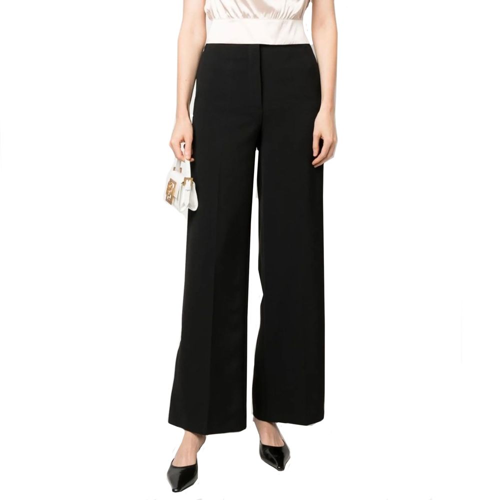 Black Elastane Casual Pants - ventzia