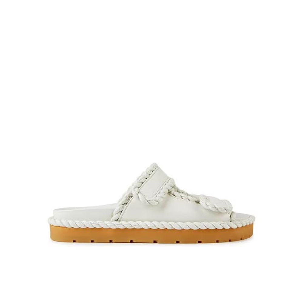 White Lamb Leather Sandals - ventzia