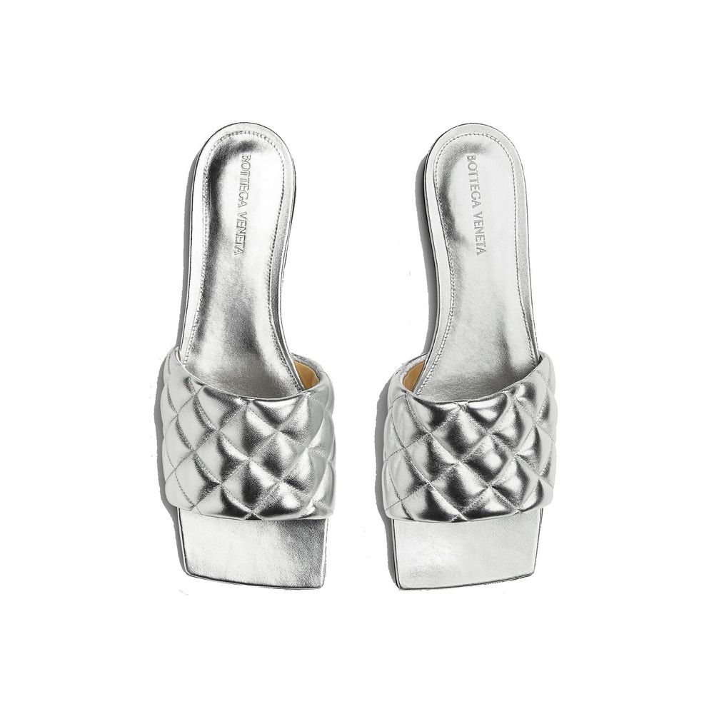Silver Calfskin Sandals - ventzia