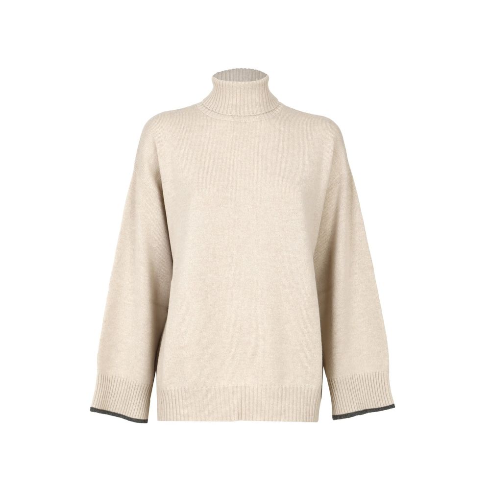 Beige Cashmere Sweater - ventzia
