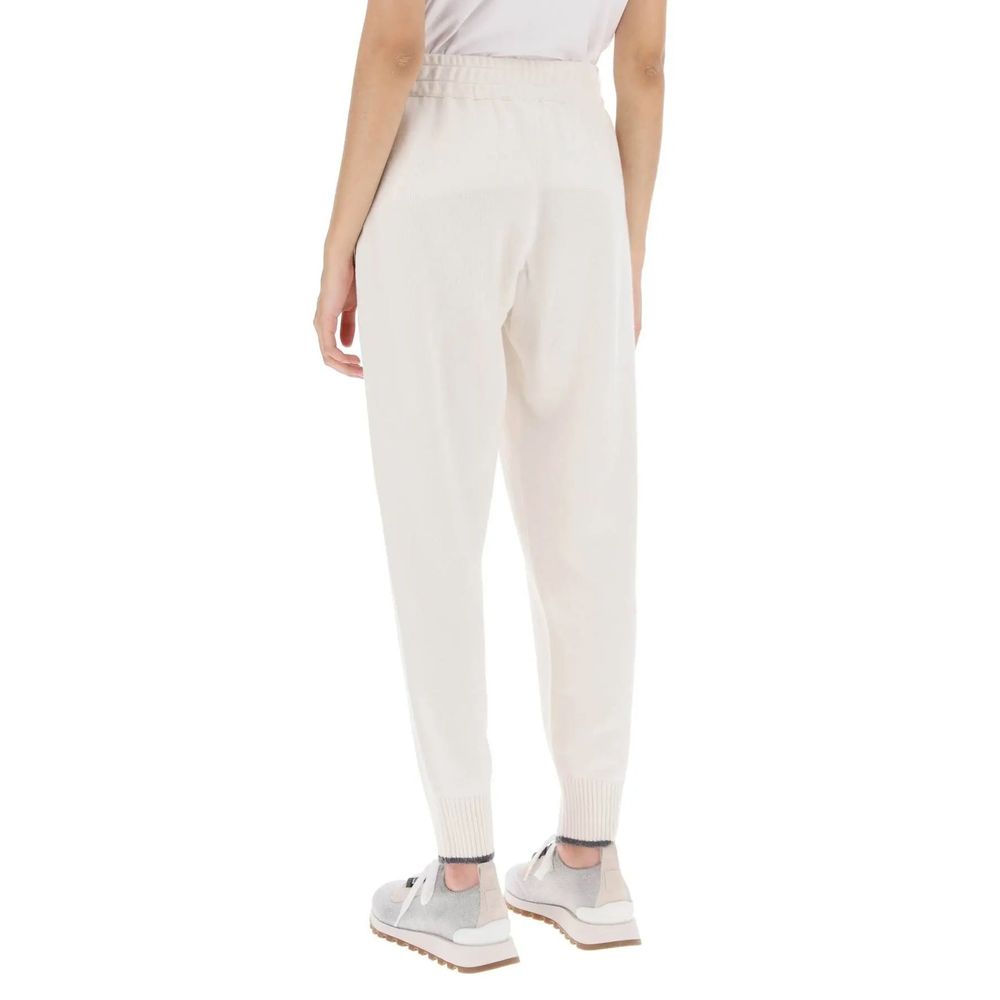 White Cashmere Casual Pants - ventzia