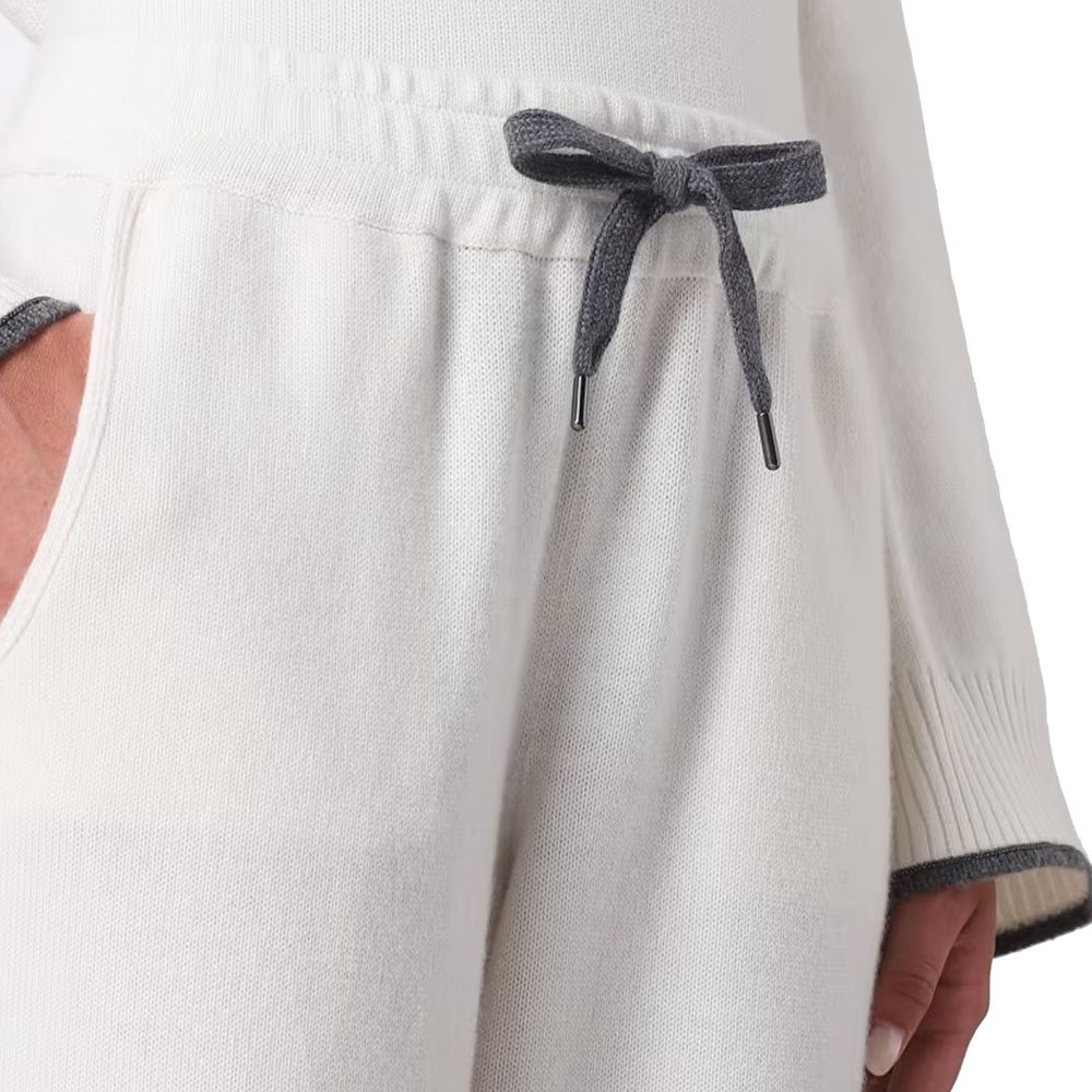 White Cashmere Casual Pants - ventzia