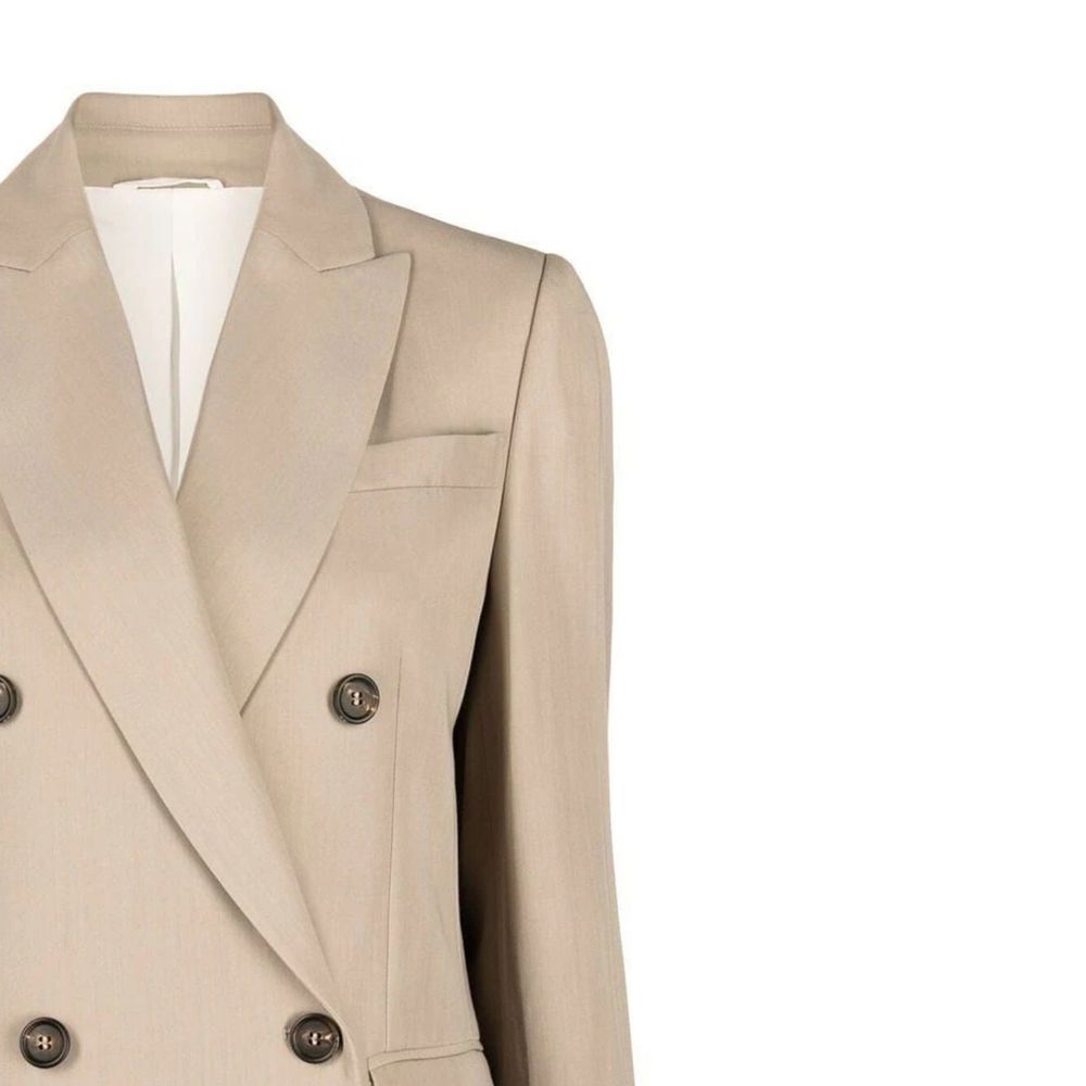 Beige Virgin Wool Coat - ventzia