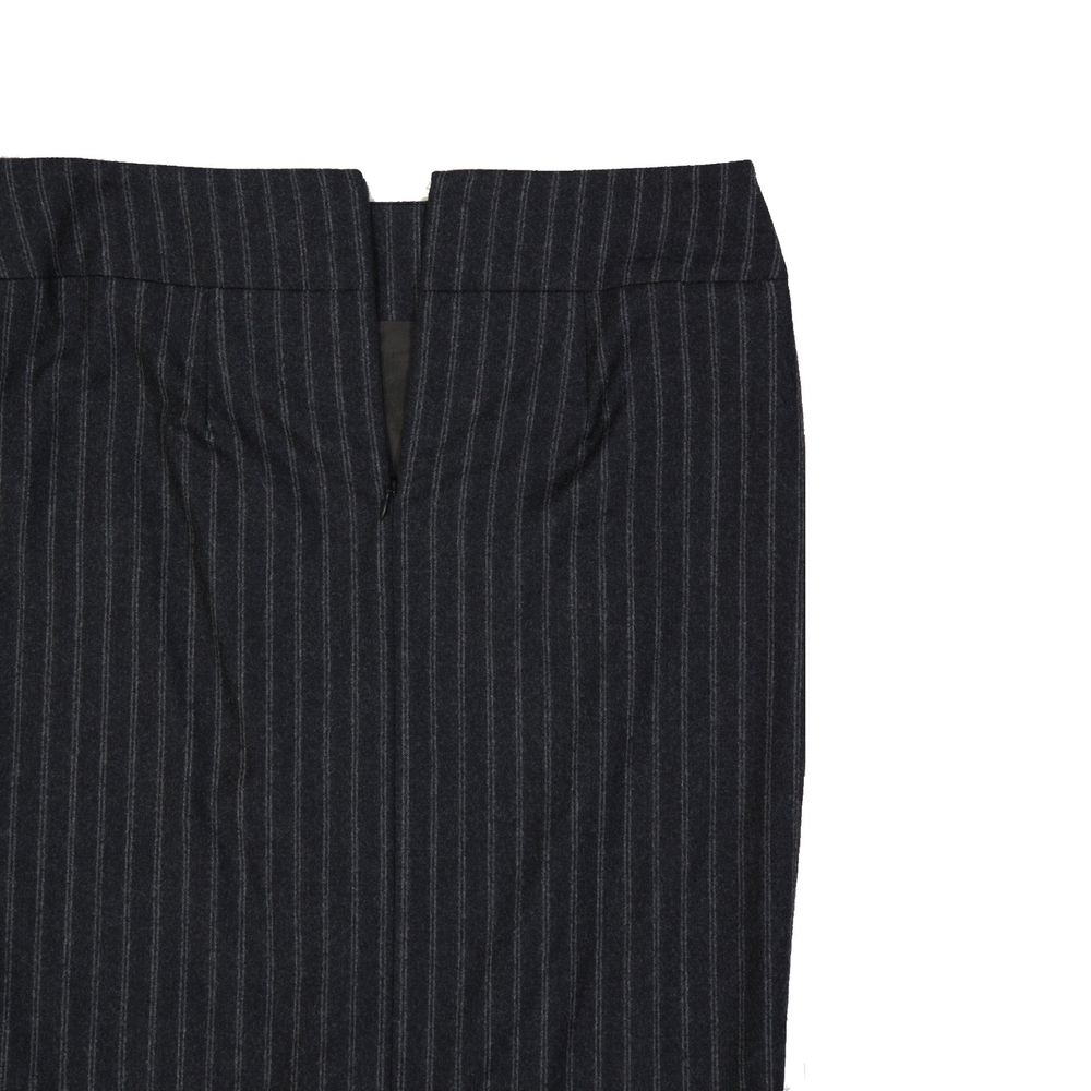 Gray Virgin Wool Long Skirt - ventzia