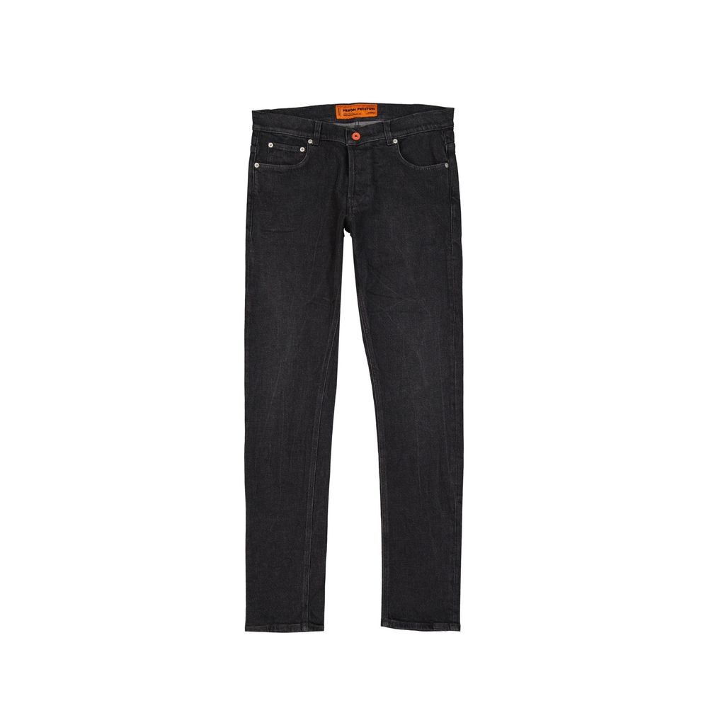 Black Cotton Slim Fit Jeans - ventzia