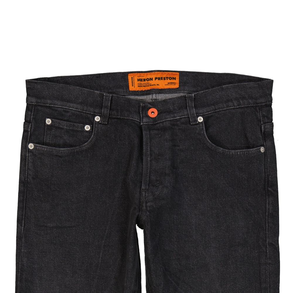 Black Cotton Slim Fit Jeans - ventzia