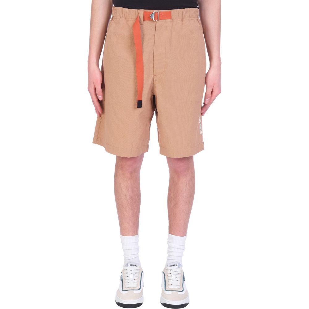 Brown Cotton Bermuda Shorts - ventzia
