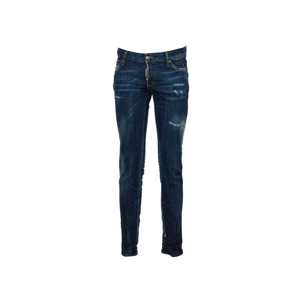 Blue Cotton Slim Fit Jeans - ventzia