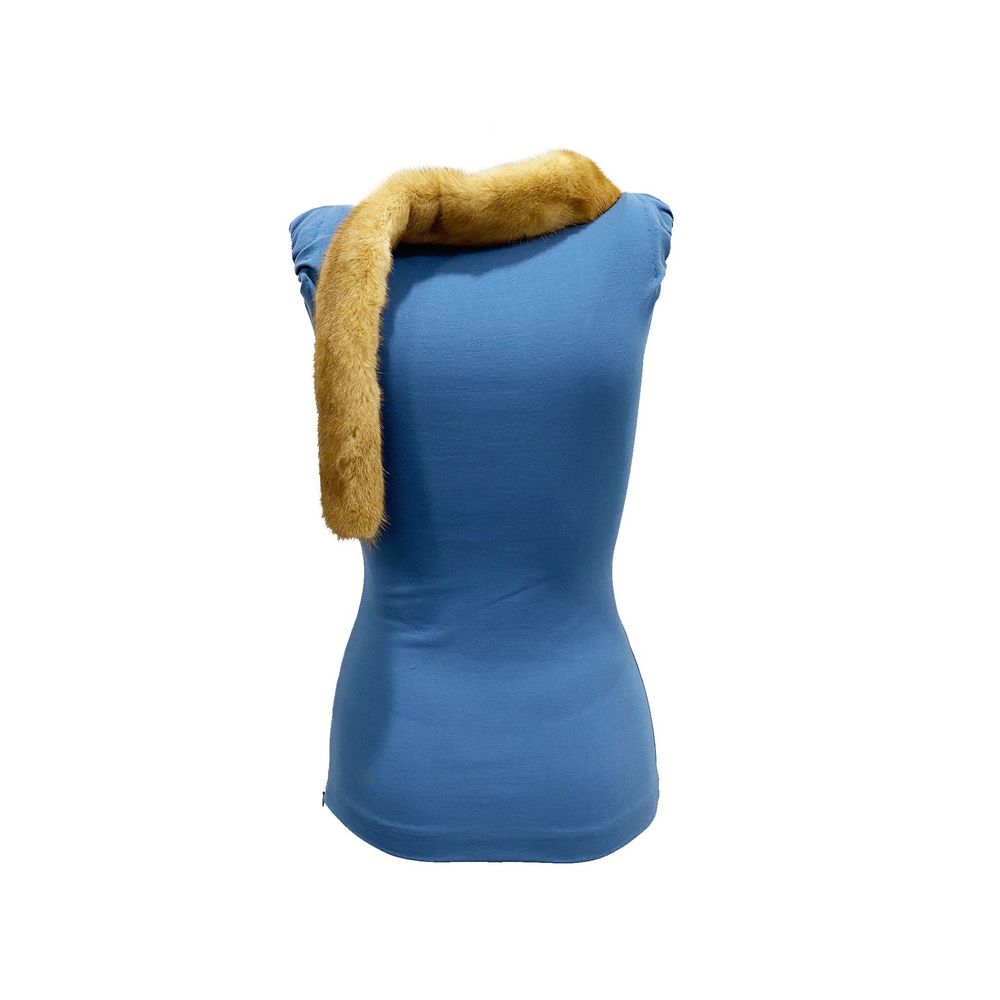 Blue Viscose Tank Tops - ventzia