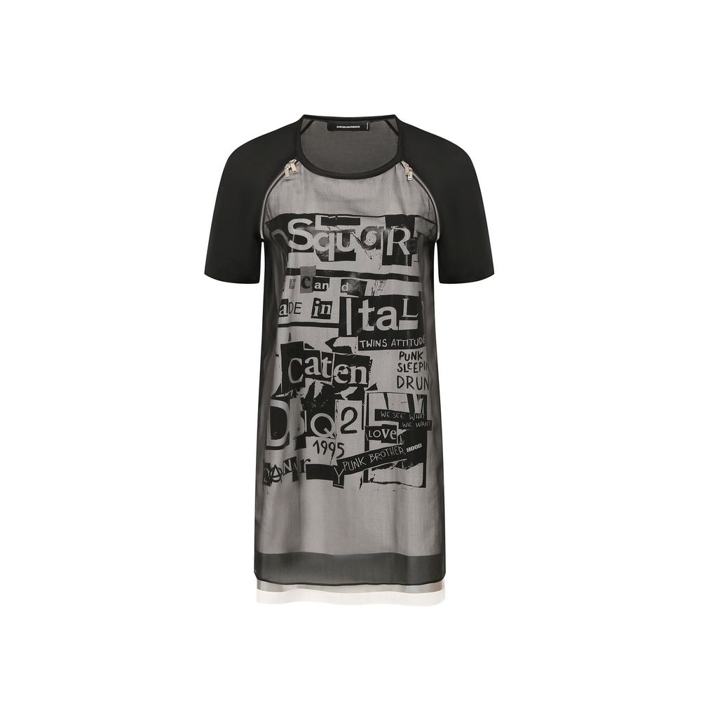 Black Silk Casual Dress - ventzia