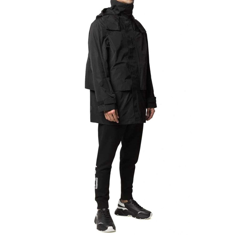 Black Nylon Shell Jacket - ventzia