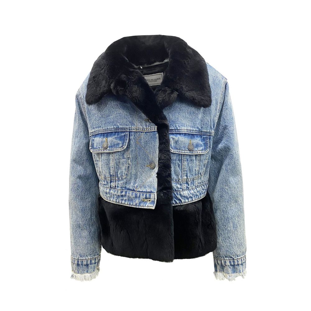 Blue Cotton Denim Jacket - ventzia