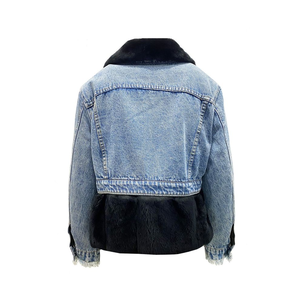 Blue Cotton Denim Jacket - ventzia