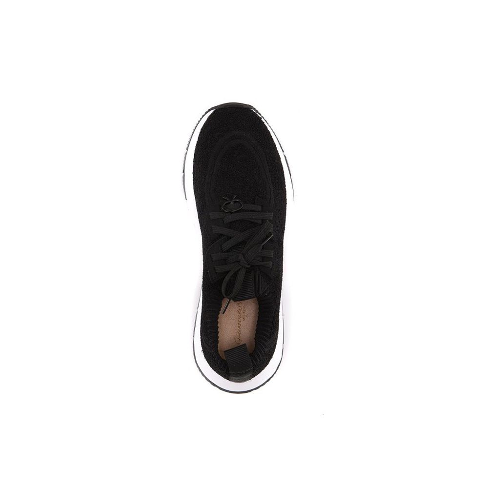 Black Fabric Athletic Sneakers - ventzia