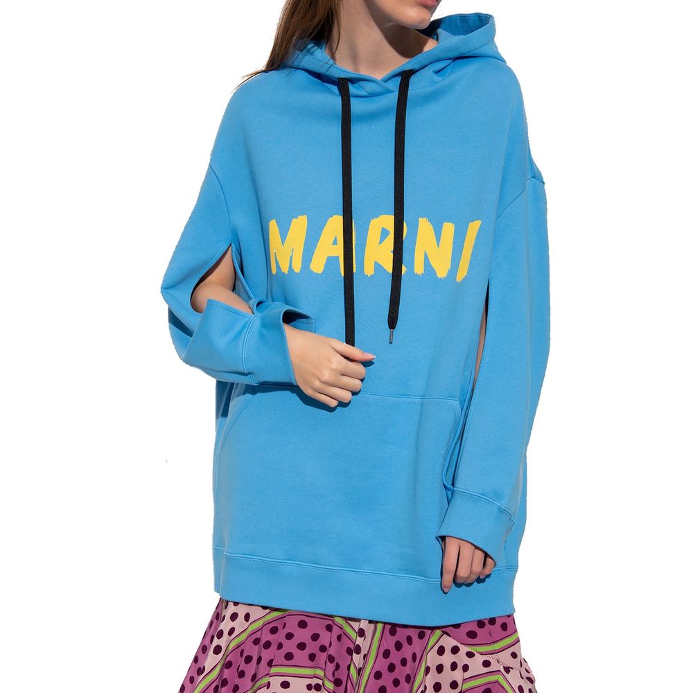 Blue Cotton Sweatshirt - ventzia