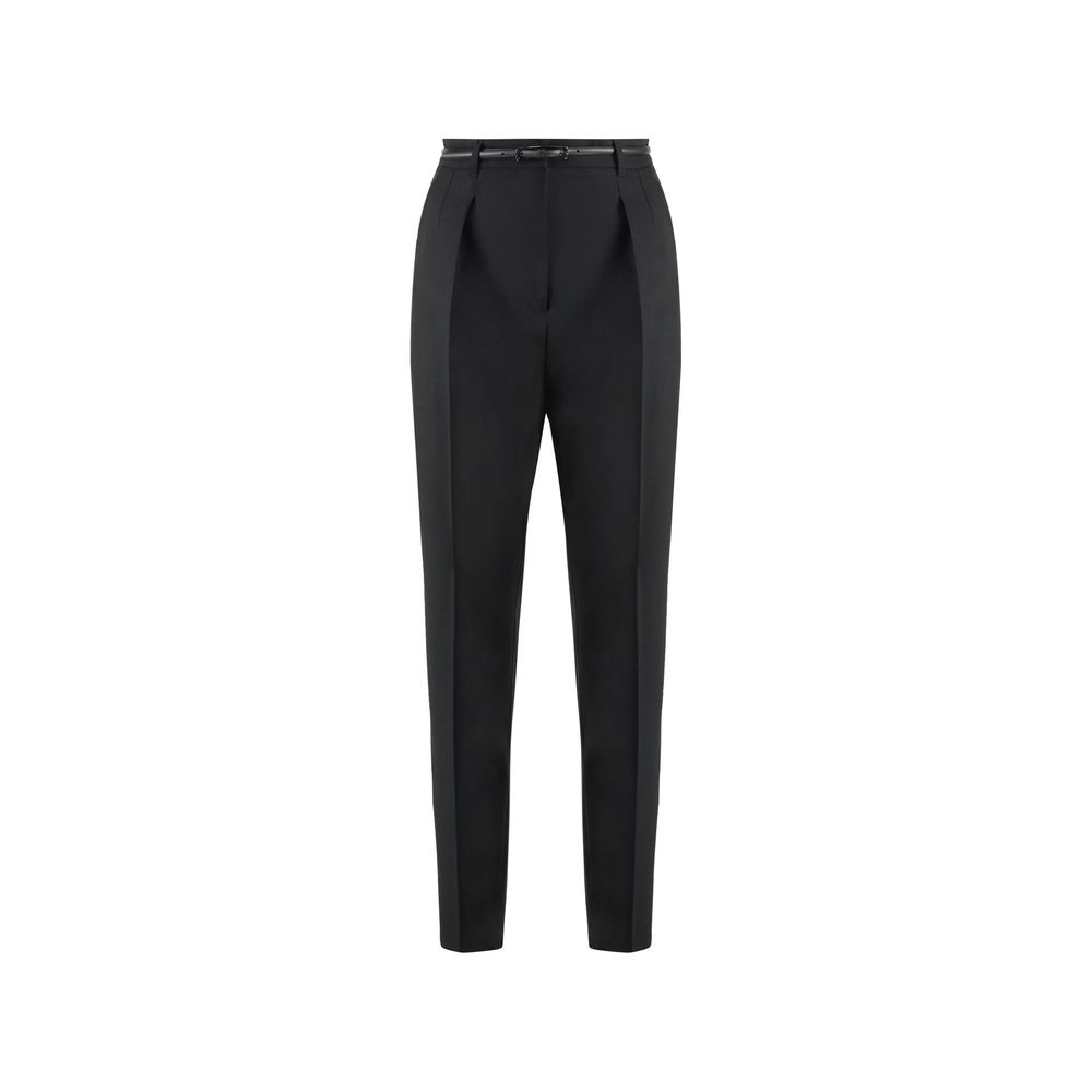Black Elastane Dress Pants - ventzia