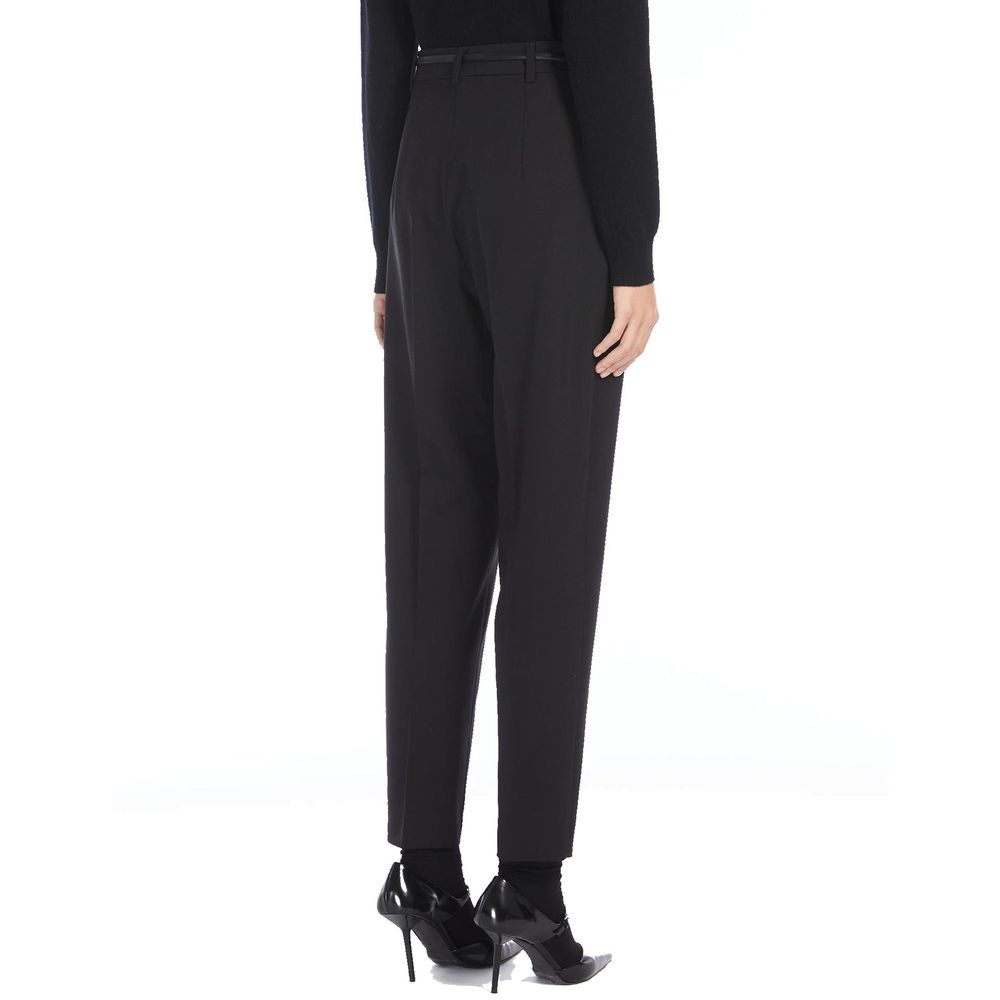 Black Elastane Dress Pants - ventzia