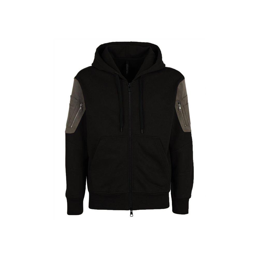 Black Cotton Sweatshirt - ventzia