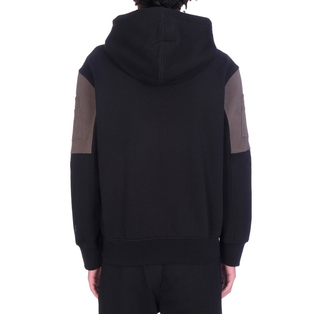 Black Cotton Sweatshirt - ventzia